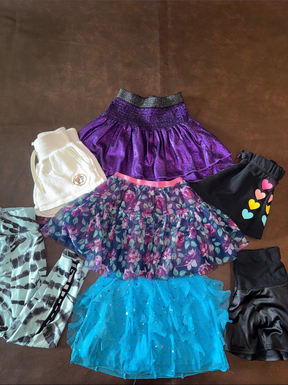 Girls skirts, shorts, and leggings bundle